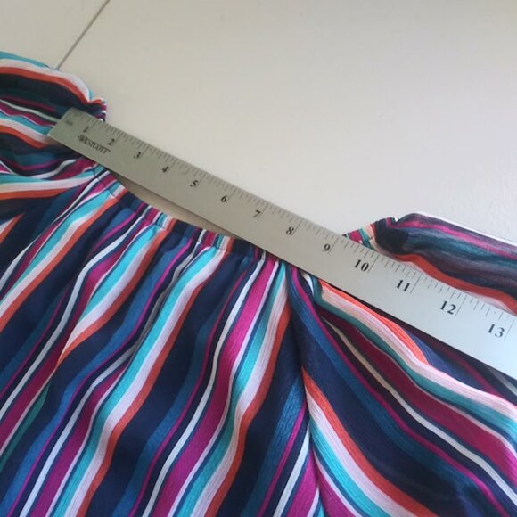 Wonder Nation Girl's size 18 navy blue multicolored  striped dress - Picture 10 of 16